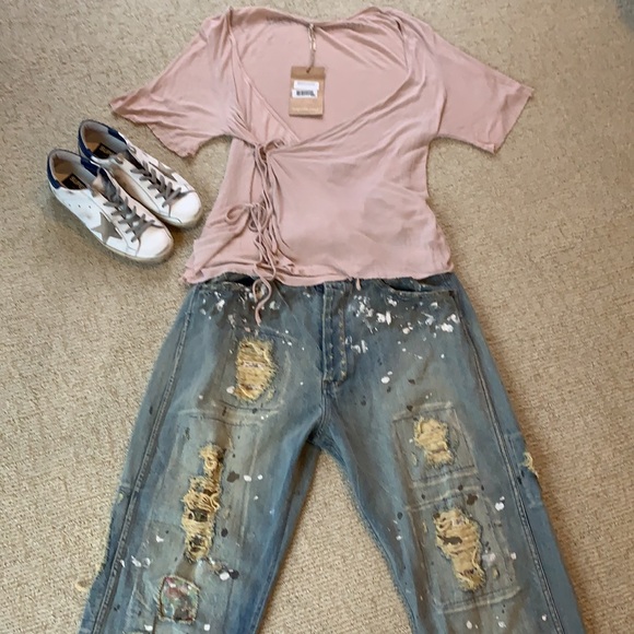 Magnolia Pearl Denim - Magnolia Pearl Cotten Minor Paint Splatter Jeans